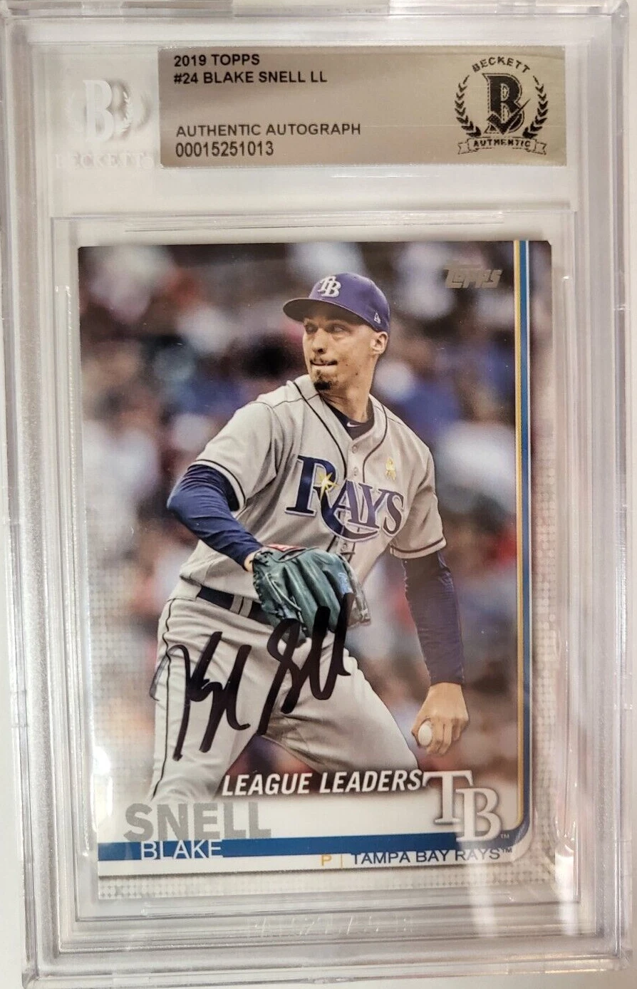 2019 TOPPS BLAKE SNELL RAYS #24 AUTO SIGNED CARD BECKETT AUTHENTIC