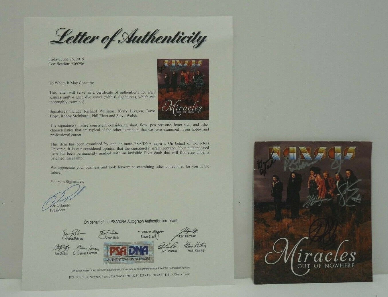 Kansas Band Autographed Signed DVD Booklet Cover x All 6 PSA Certified #1