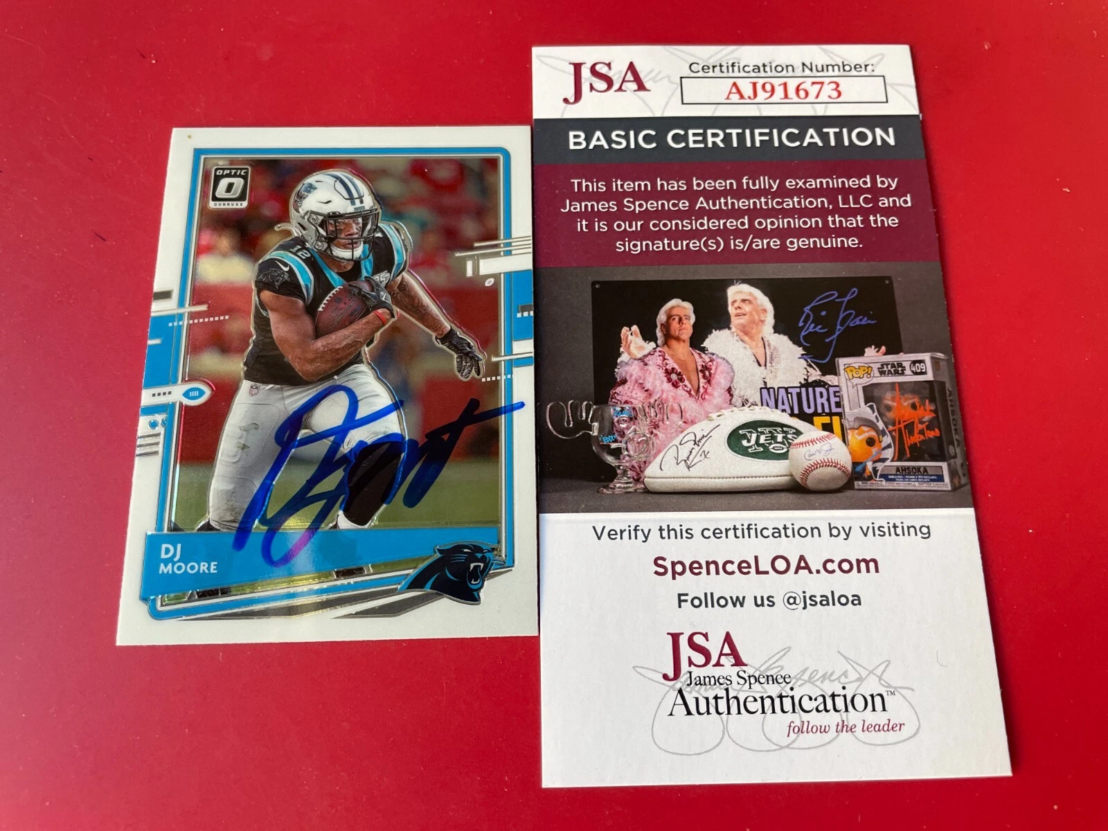 DJ Moore Bears 2020 Donruss Optic Card Signed Auto JSA COA