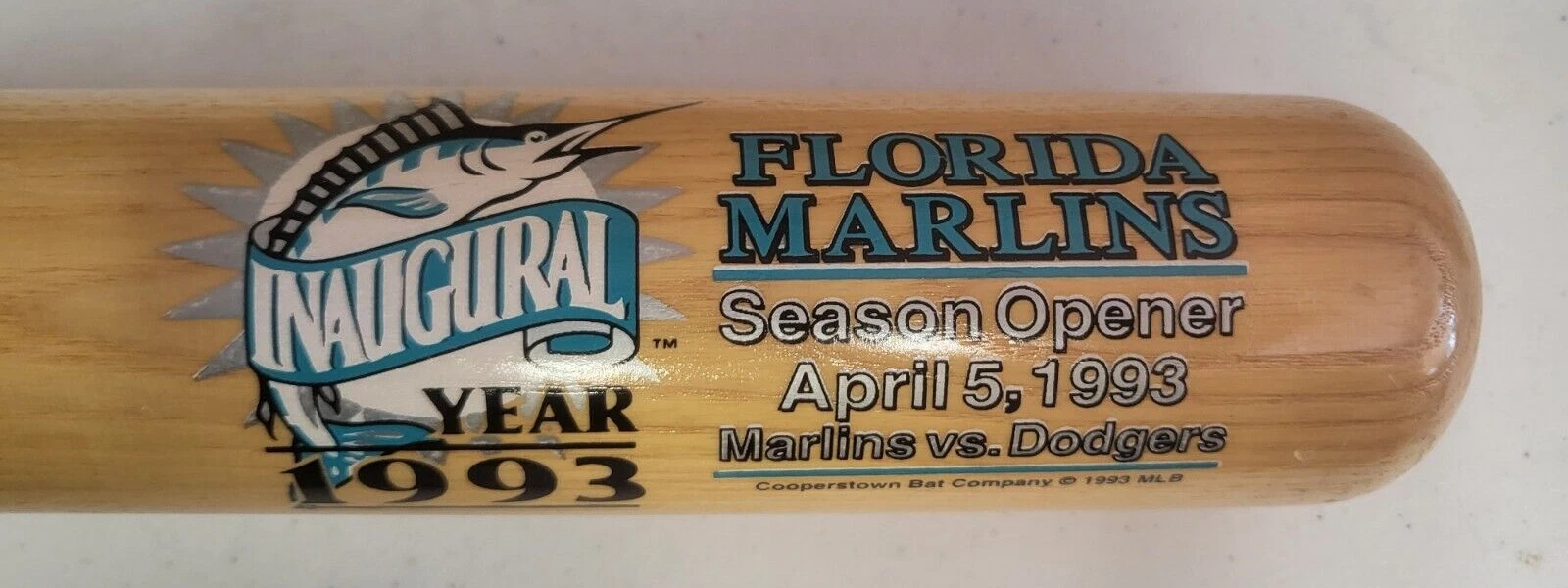 1993 FLORIDA MARLINS SEASON OPENER INAUGURAL YEAR BAT MARLINS VS DODGERS