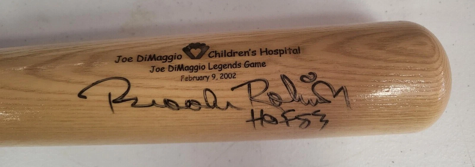 BROOKS ROBINSON HOF 83 ORIOLES SIGNED RARE JOE DIMAGGIO HOSPITAL BAT W/COA