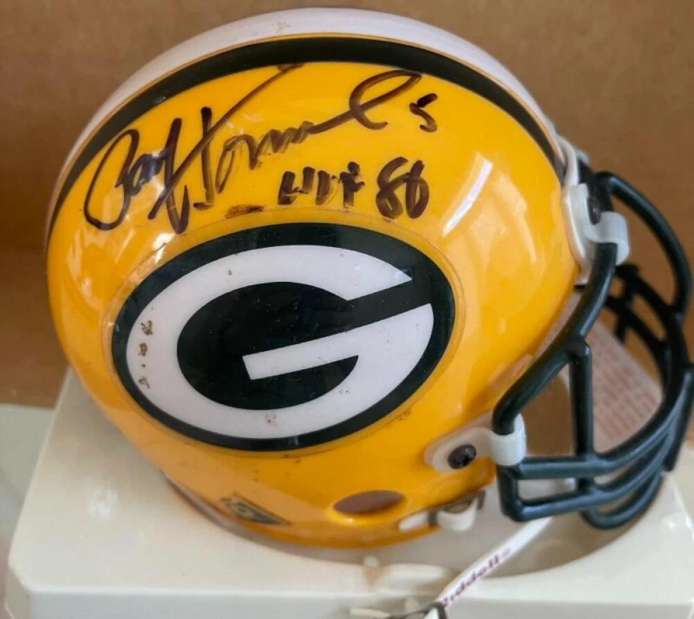 PAUL HORNUNG PACKERS HOF 86 SIGNED AUTHENTIC MINI HELMET  BECKETT AUTH