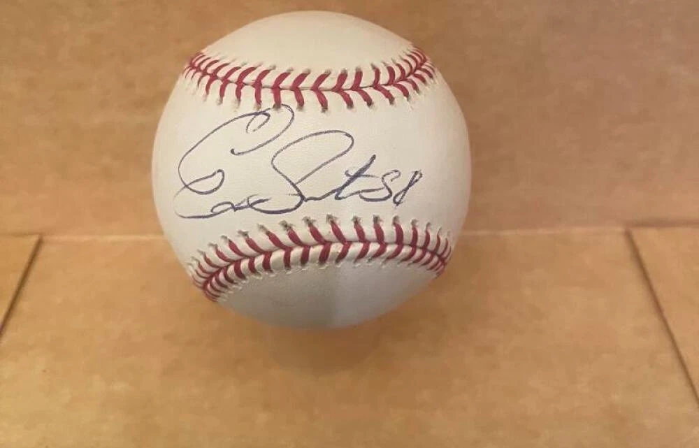 ERVIN SANTANA ANGELS SIGNED AUTOGRAPHED M.L. BASEBALL JSA AUTH