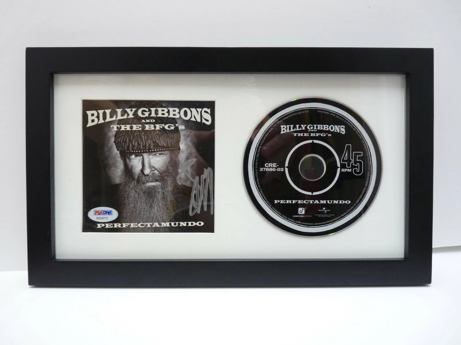 Billy Gibbons ZZ Top Signed Autographed Framed CD Display PSA Certified
