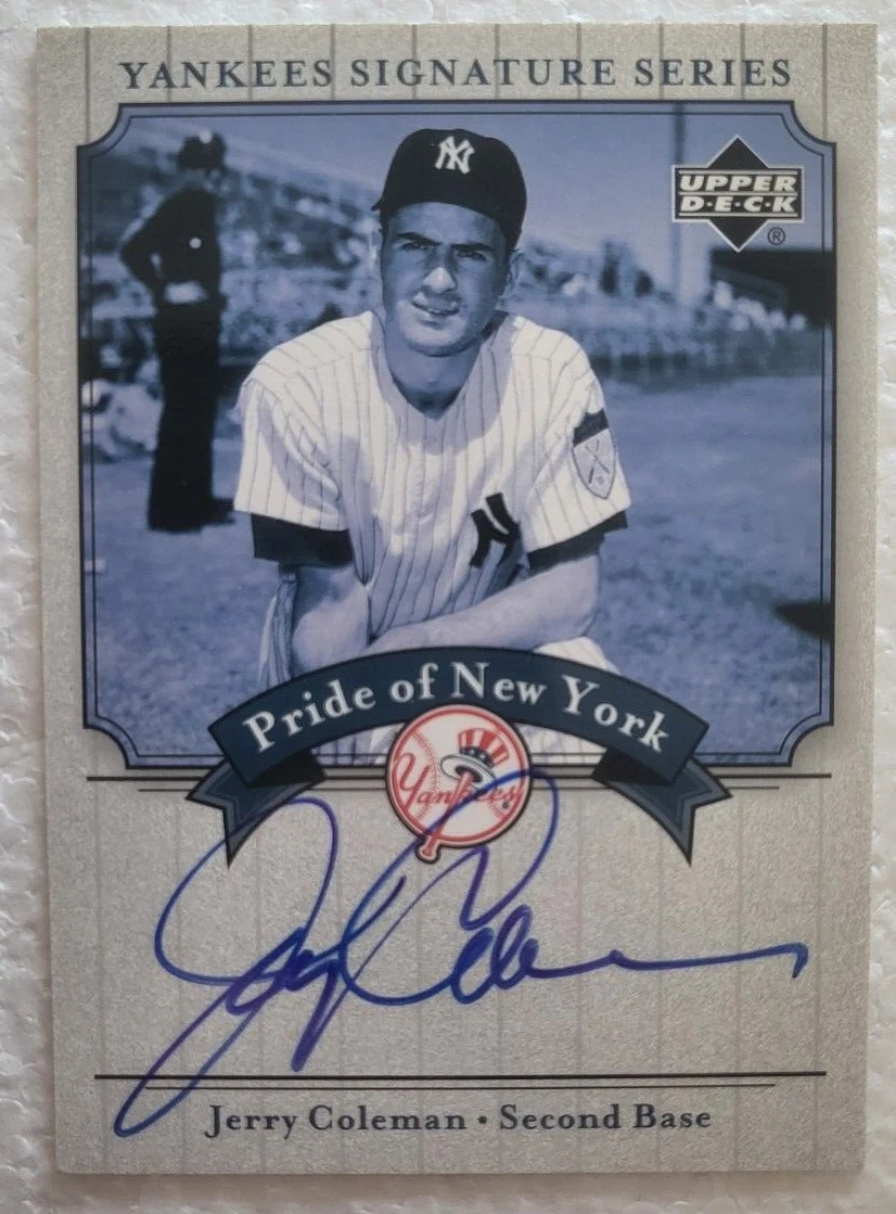 2003 UPPER DECK YANKEES SIGNATURE SERIES PRIDE OF NEW YORK JERRY COLEMAN CARD