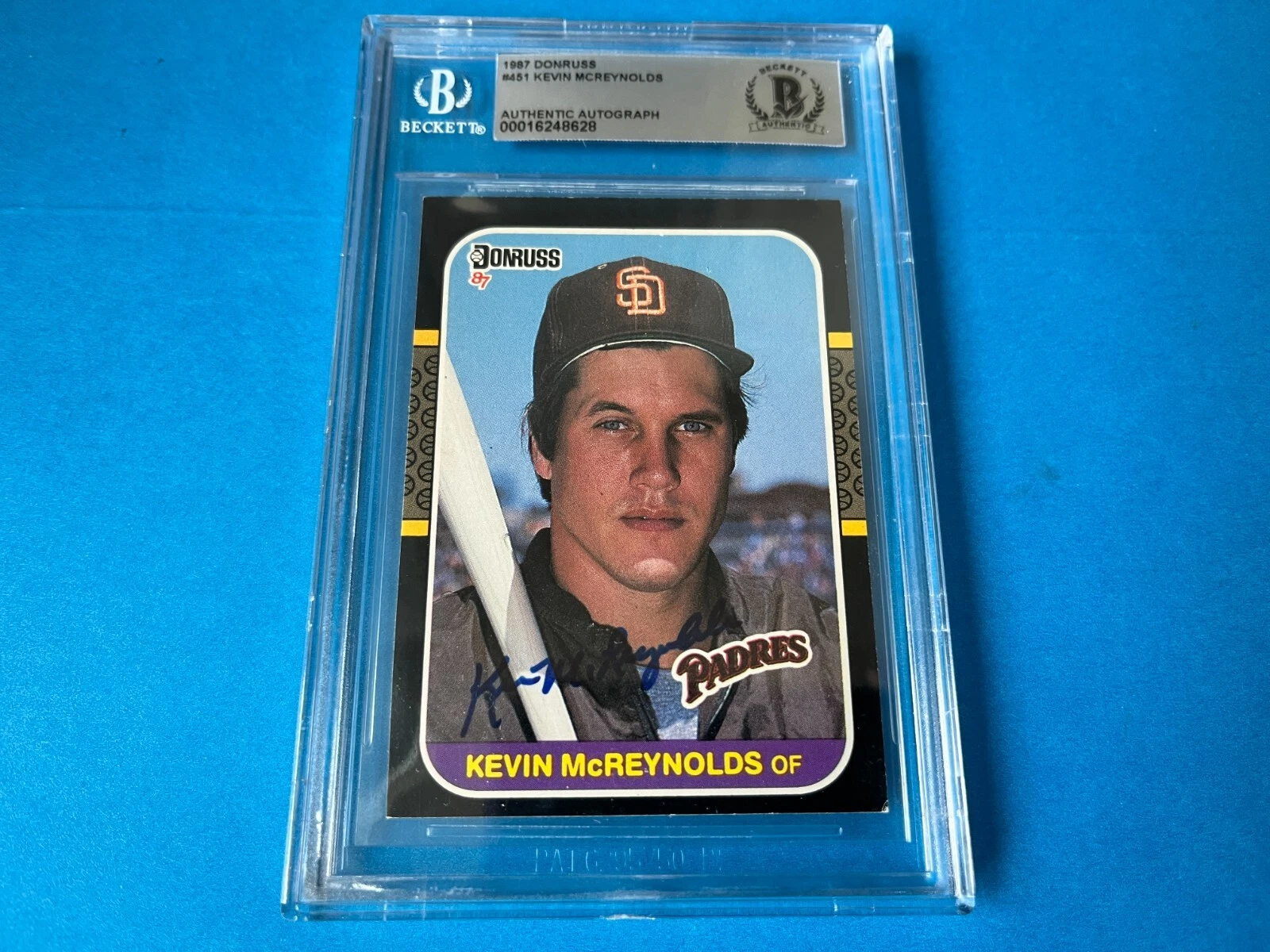 Kevin McReynolds Mets 1987 Donruss Card Signed Auto Beckett BAS Slabbed