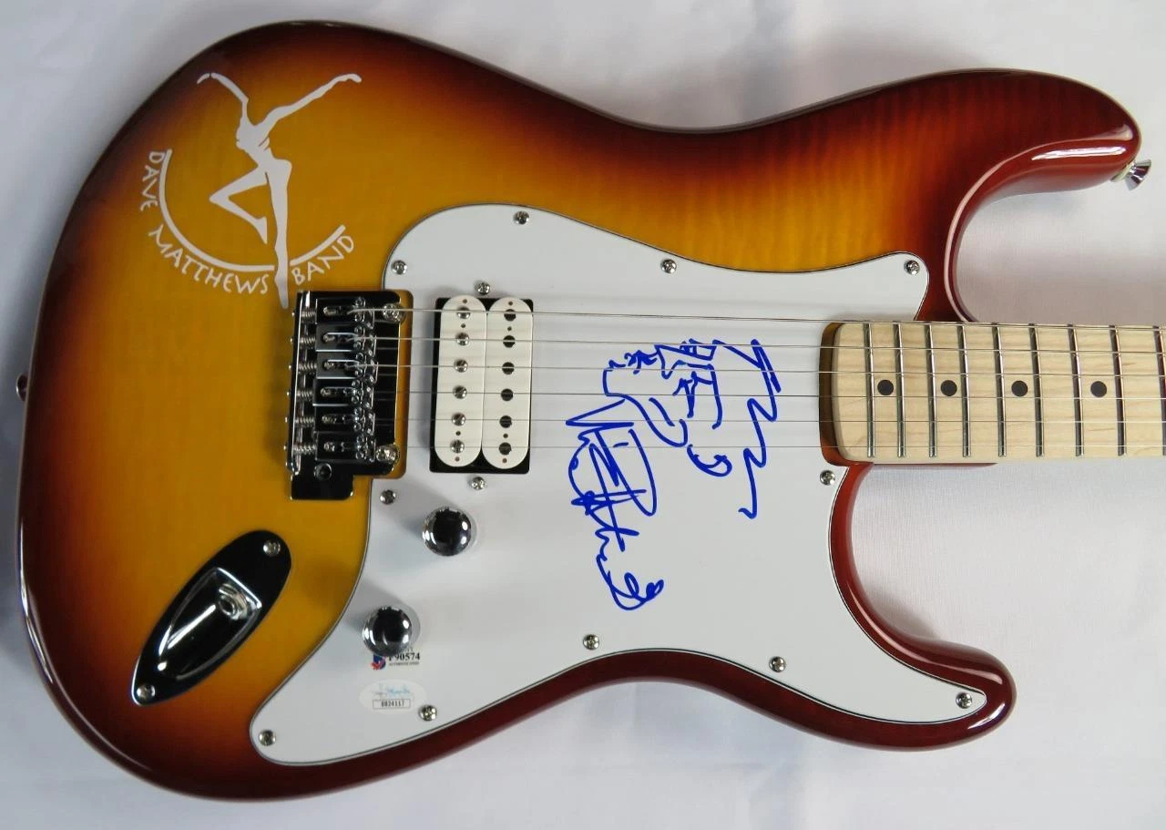 Dave Matthews DAVE MATTHEWS BAND Signed Autograph Auto Guitar w/ sketch JSA BAS