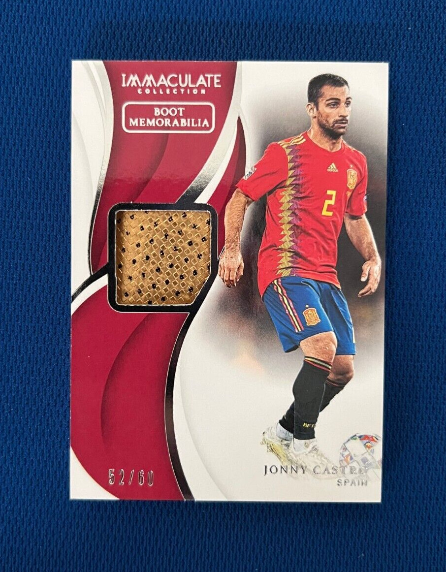2018-19 IMMACULATE JONNY CASTRO SPAIN MATCH WORN BOOT CARD /60 BM-JNY