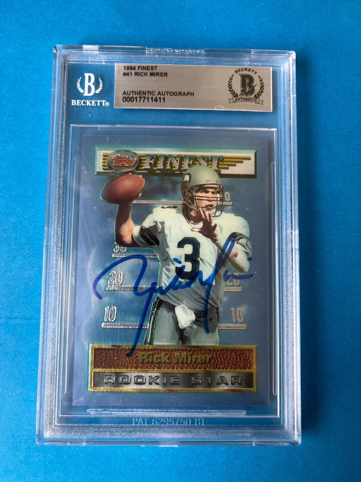Rick Mirer Seahawks 1994 Topps Finest Card Signed Auto Beckett BAS Slabbed