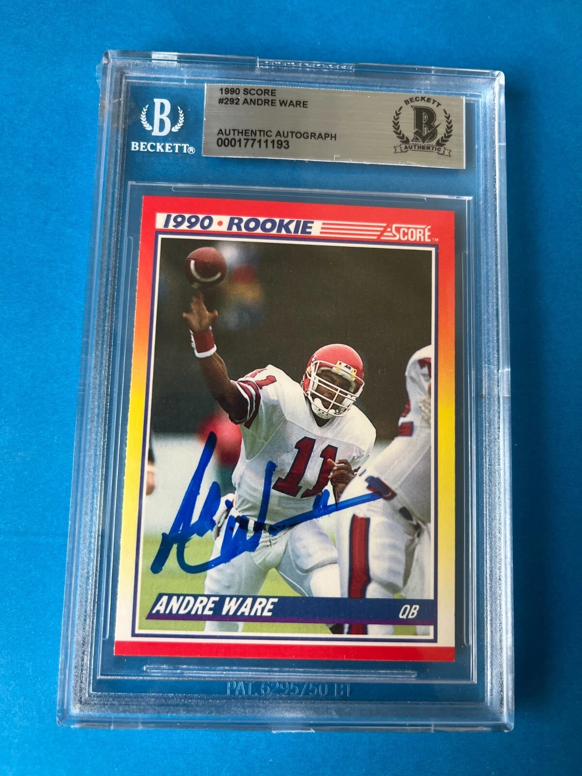 Andre Ware Heisman 1990  Score Card Signed Auto Beckett BAS