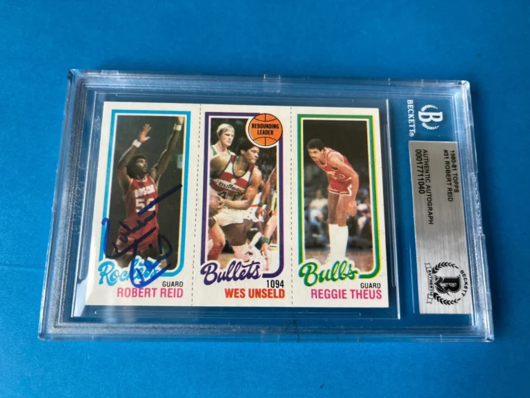 Robert Reid Rockets NBA 1980-81 Topps Card Signed Auto Beckett BAS Slabbed