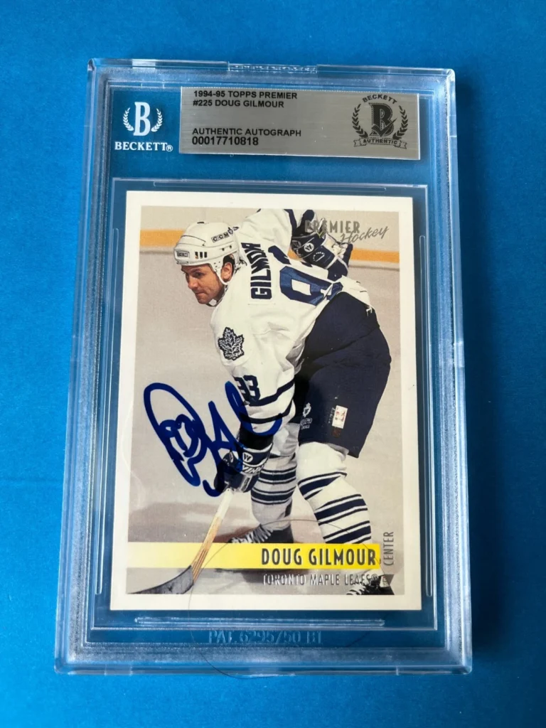 Doug Gilmour 1994-95 Topps Premier Card Signed Auto Beckett SLABBED BAS