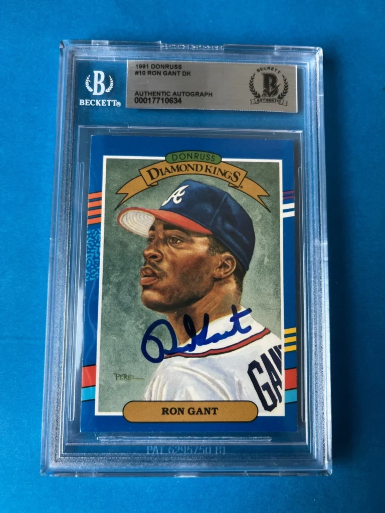 Ron Gant Braves 1991 Donruss Diamond Kings DK Card Signed Auto Beckett BAS