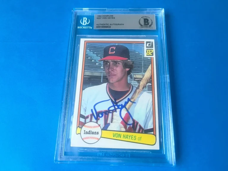 Von Hayes Indians MLB 1982 Donruss Rookie Card Signed Auto Beckett BAS COA