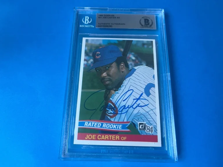 Joe Carter Indians 1986 Donruss Rookie Card Signed Auto Beckett BAS Slabbed