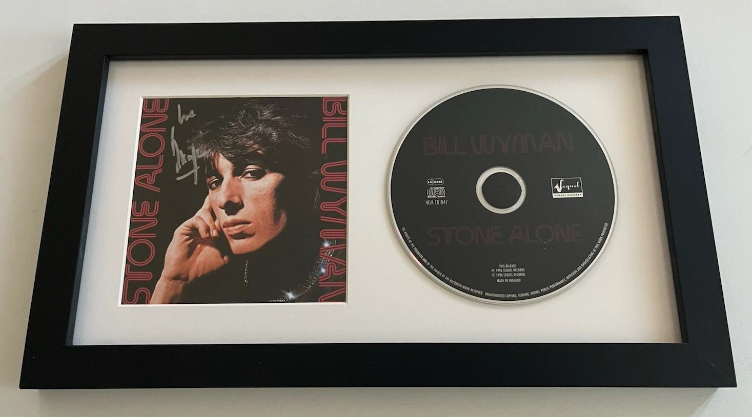 Bill Wyman Rolling Stones Signed STONE ALONE Framed CD Display Beckett Certified