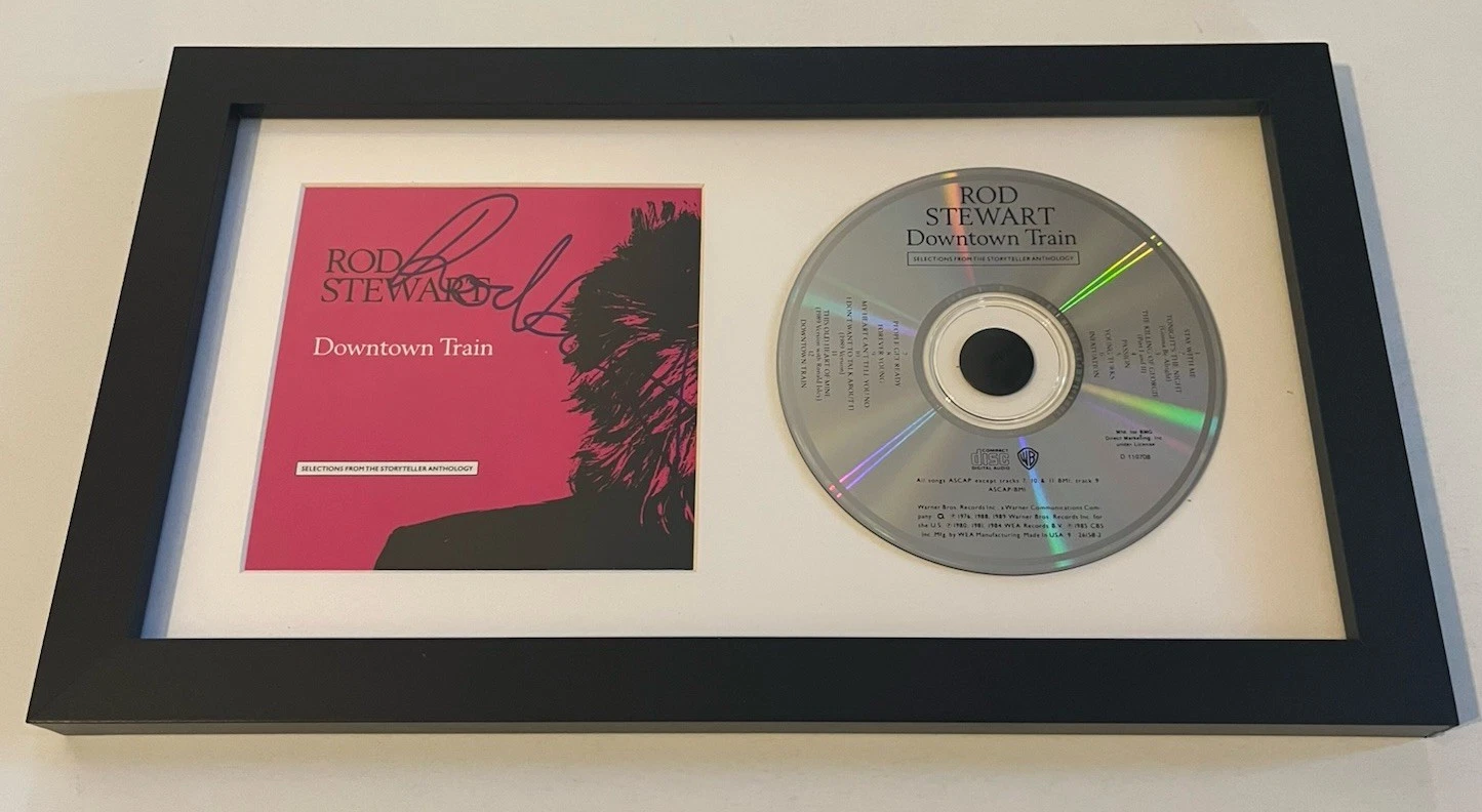 Rod Stewart Downtown Train Signed Autographed Framed CD Display BAS Certified