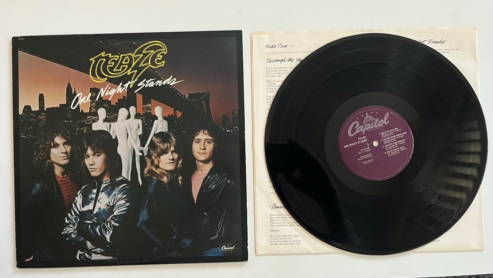 Teaze One Night Stands LP Album vinyl record 1979 hard rock AOR w/lyric Capitol!