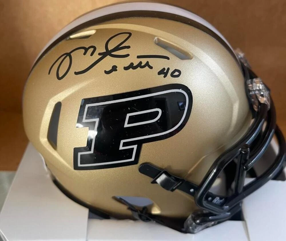MIKE ALSTOTT PURDUE SIGNED AUTOGRAPHED MINI HELMET BECKETT AUTHENTICATED