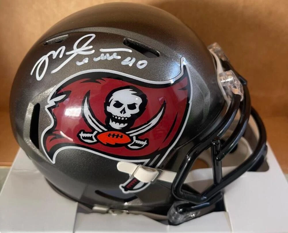 MIKE ALSTOTT TAMPA BAY BUCS SIGNED AUTOGRAPHED MINI HELMET BECKETT AUTHENTICATED