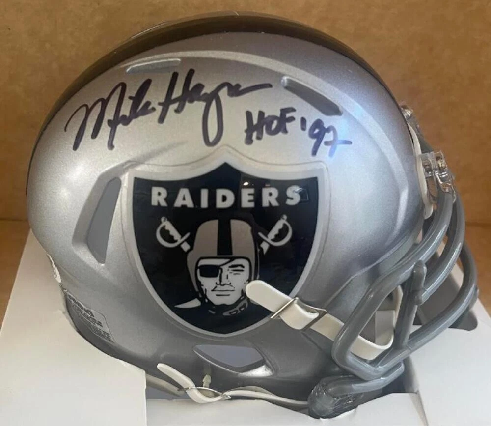 MICHAEL HAYNES OAKLAND RAIDERS HOF 97 SIGNED AUTOGRAPHED MINI HELMET JSA  AUTHEN