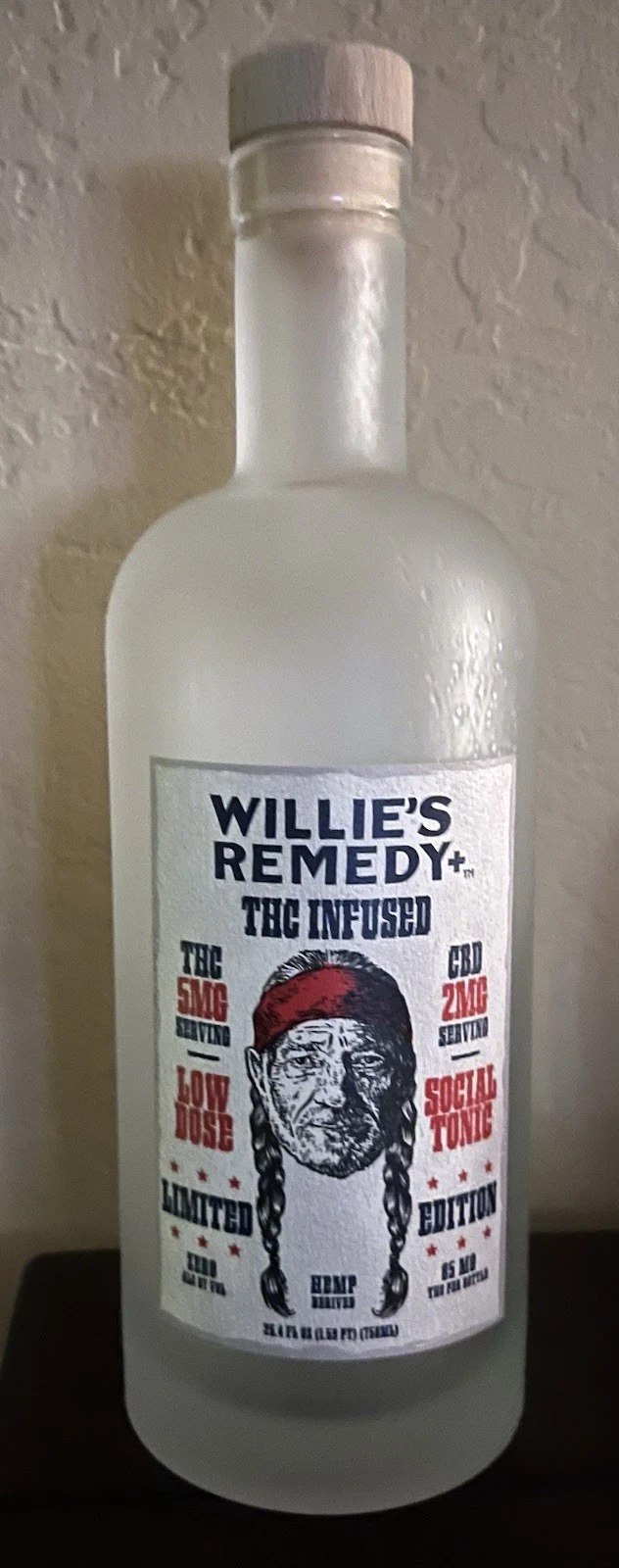 Empty Bottle Willie's Nelson Remedy THC Infused Social Tonic 750ml LIMITED ED.