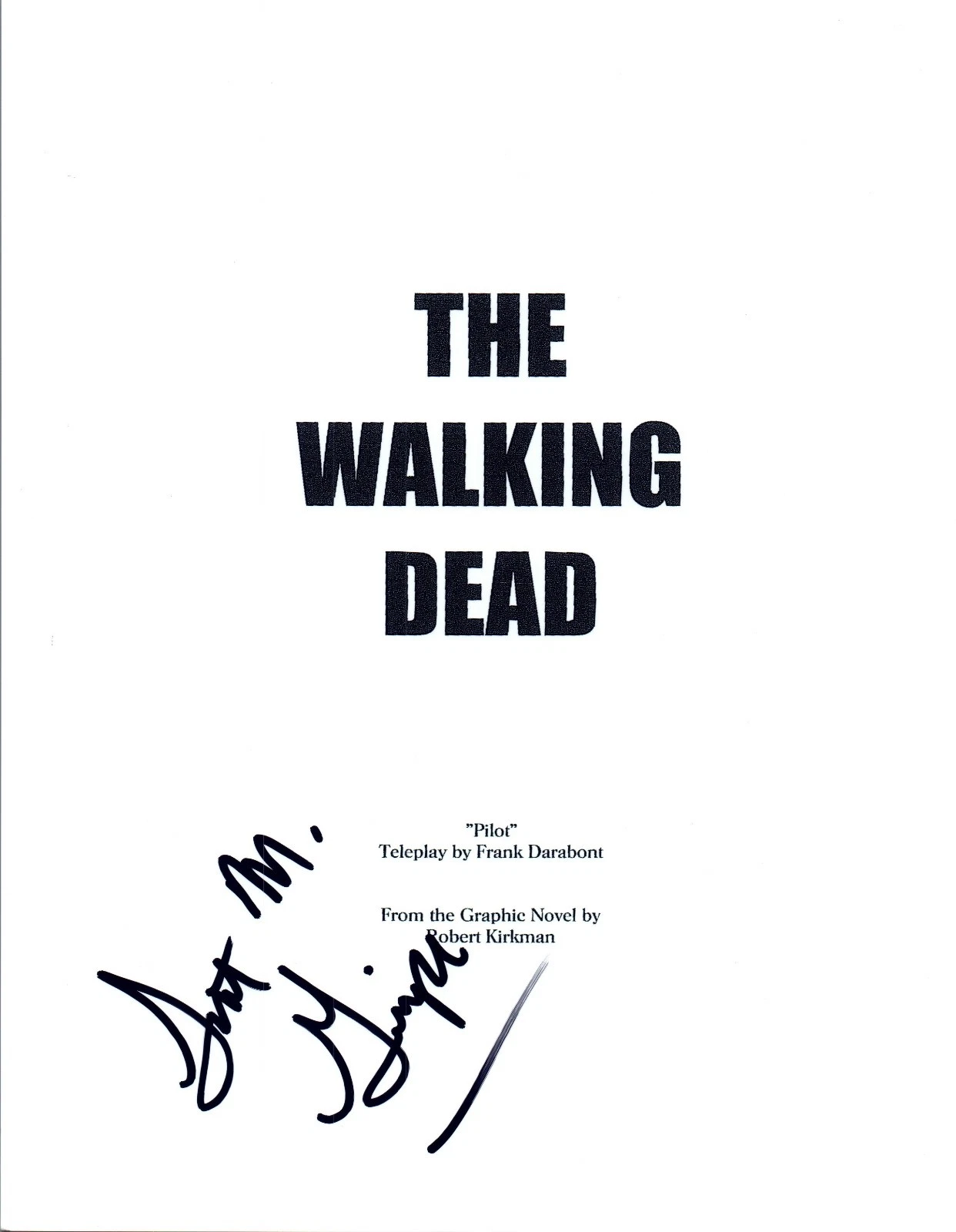 Showrunner Scott M. Gimple Signed Autographed THE WALKING DEAD Pilot Script COA