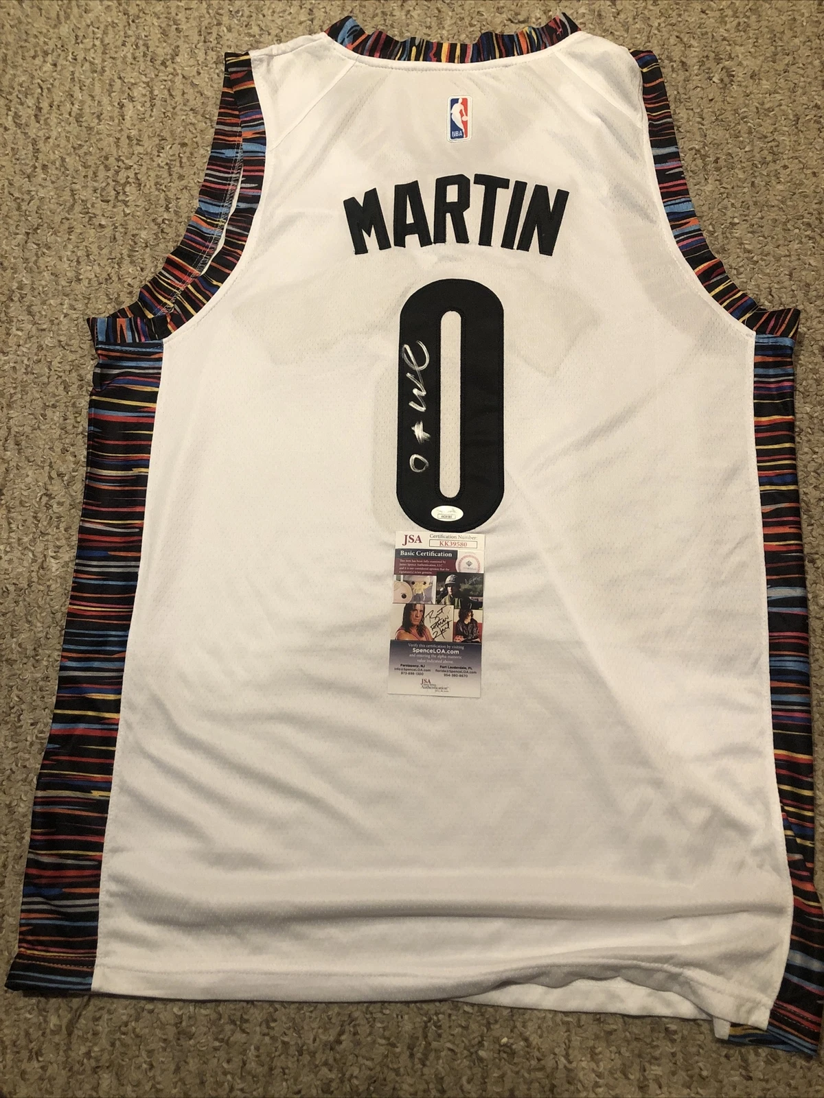 BROOKLYN NETS- JEREMIAH MARTIN SIGNED AUTOGRAPH JERSEY JSA COA MEMPHIS
