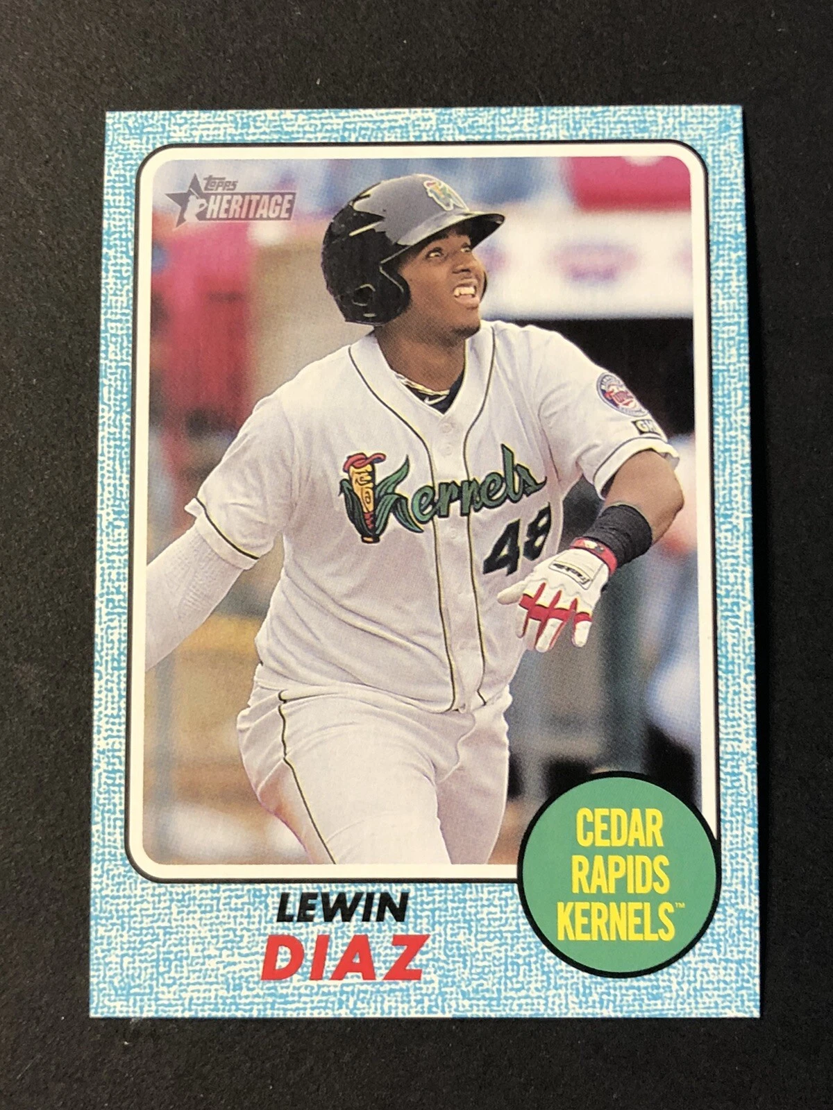 LEWIN DIAZ 2017 Topps Heritage Minors #160 RC BLUE /99 Miami Marlins