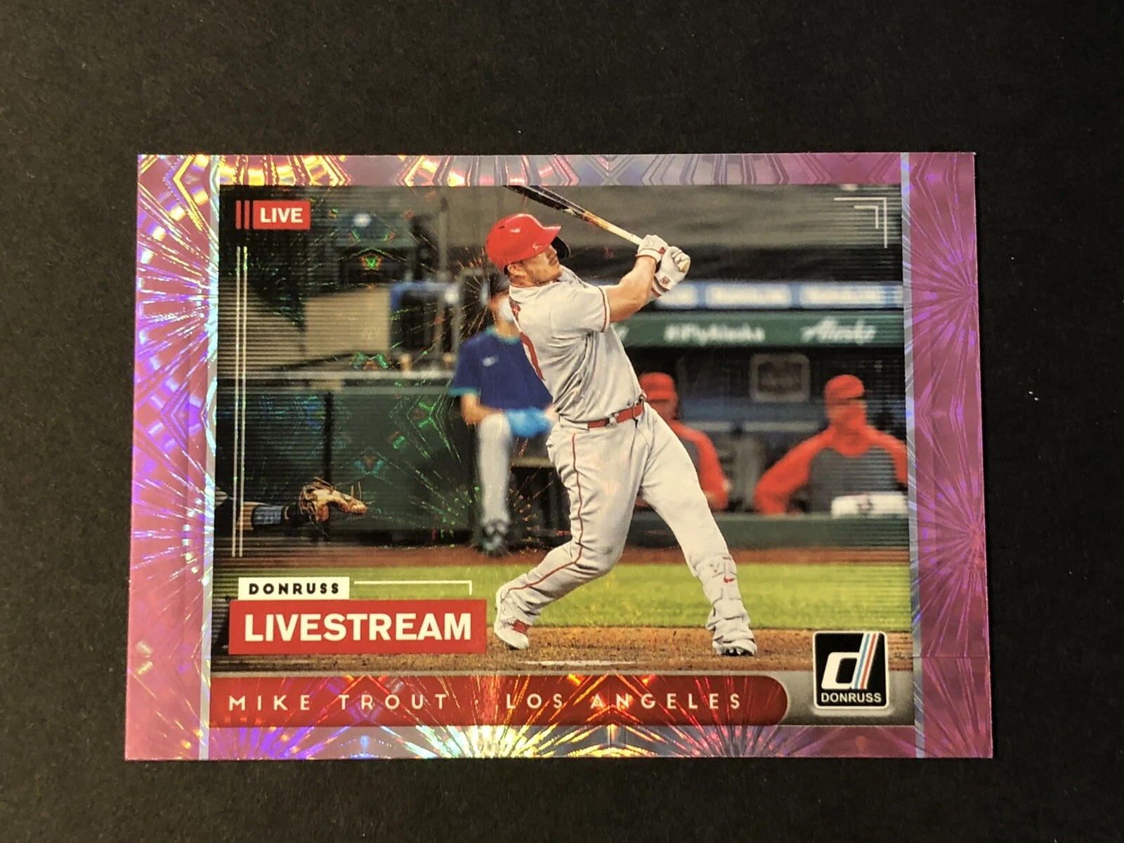 2021 DONRUSS MIKE TROUT LIVESTREAM PARALLEL #LS1. Pink Fireworks
