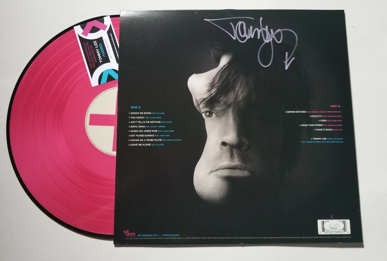 Tommy Lee of Motley Crue REAL hand SIGNED Andro Vinyl #2 JSA COA Autographed