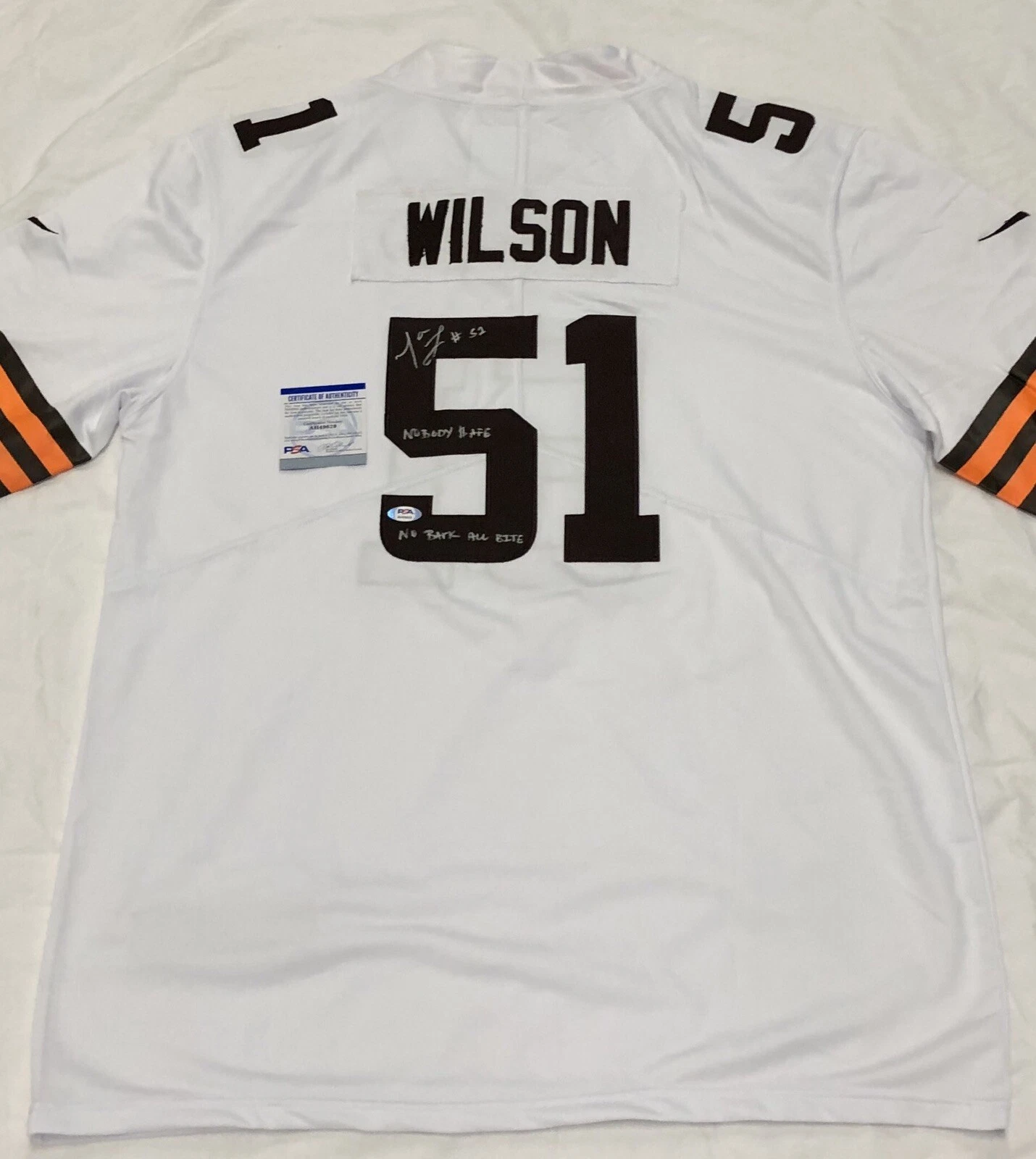 Mack Wilson Signed Autographed Cleveland Browns Jersey 2 Inscriptions Psa/Dna