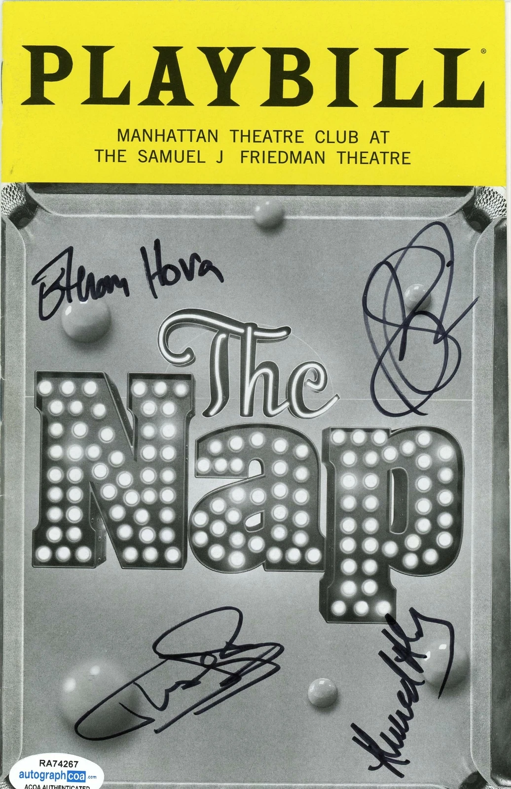 “THE NAP” AUTOGRAPH SIGNED BROADWAY PLAYBILL – BEN SCHNETZER +3 ACOA COLLECTIBLE MEMORABILIA