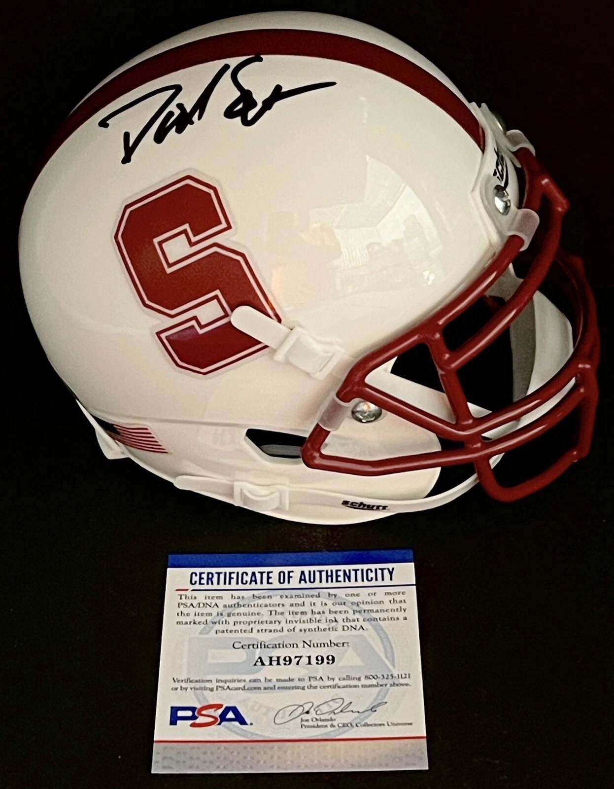 David Shaw Signed Autographed Stanford Cardinals Mini Helmet PSA/DNA