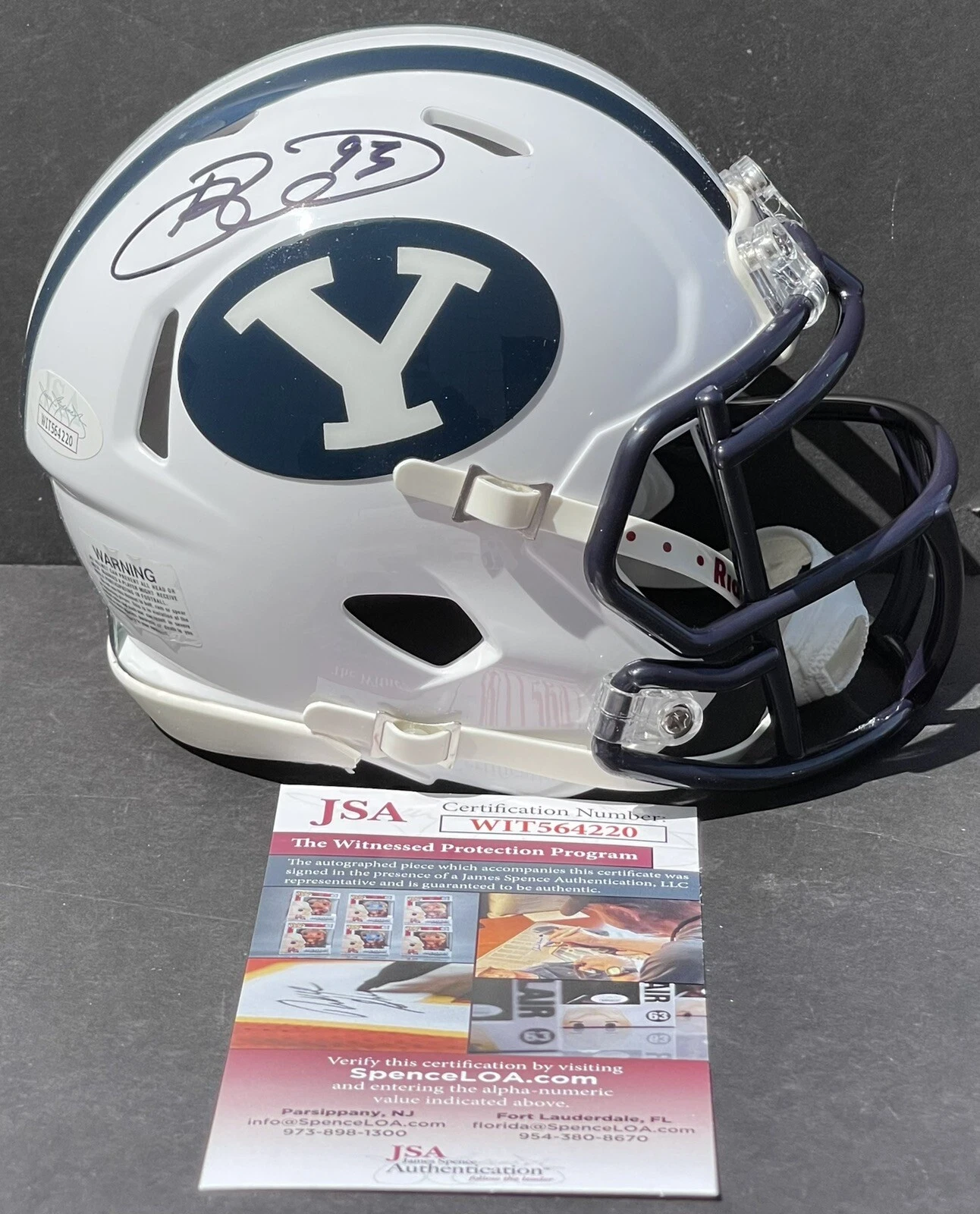 Brett Keisel Signed Autographed BYU Cougars Mini Helmet JSA