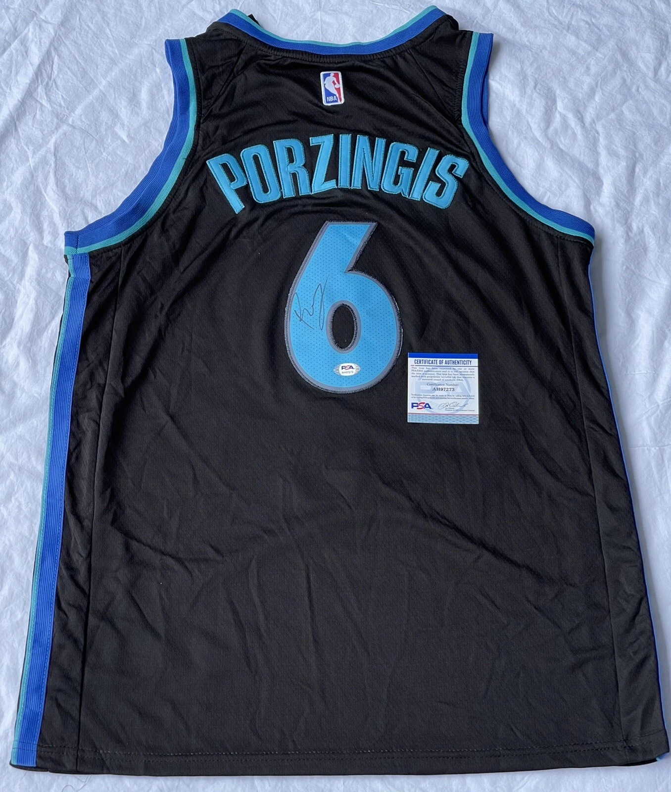 Kristaps Porzingis Signed Autographed Dallas Mavericks Jersey Unicorn PSA/DNA