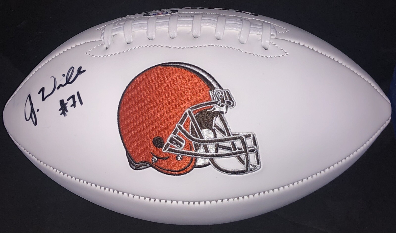 Jedrick Wills Signed Autographed Cleveland Browns Logo Football #1 Pick Psa/Dna