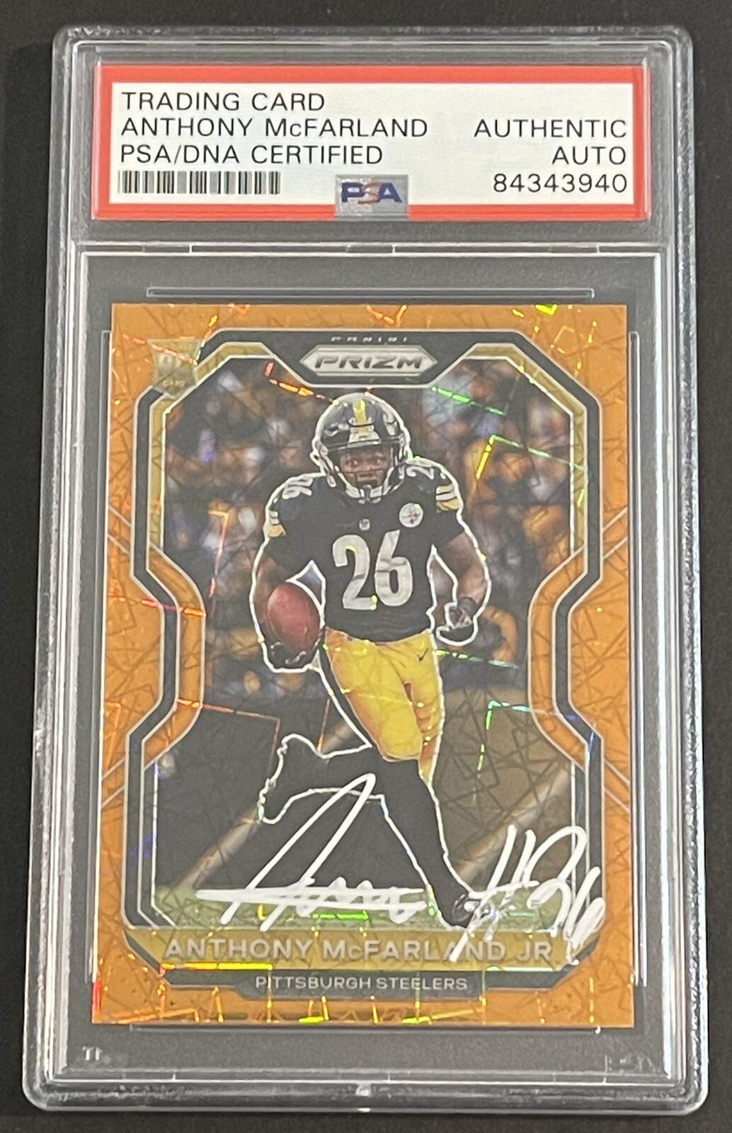 Anthony McFarland Signed Autographed Pittsburgh Steelers 2020 Prizm RC PSA/DNA