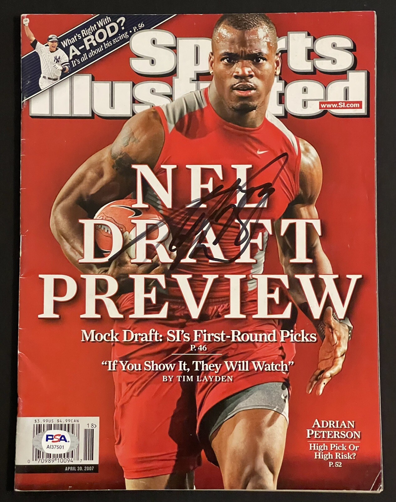 Adrian Peterson Signed Autographed Sports Illustrated Magazine Vikings PSA/DNA