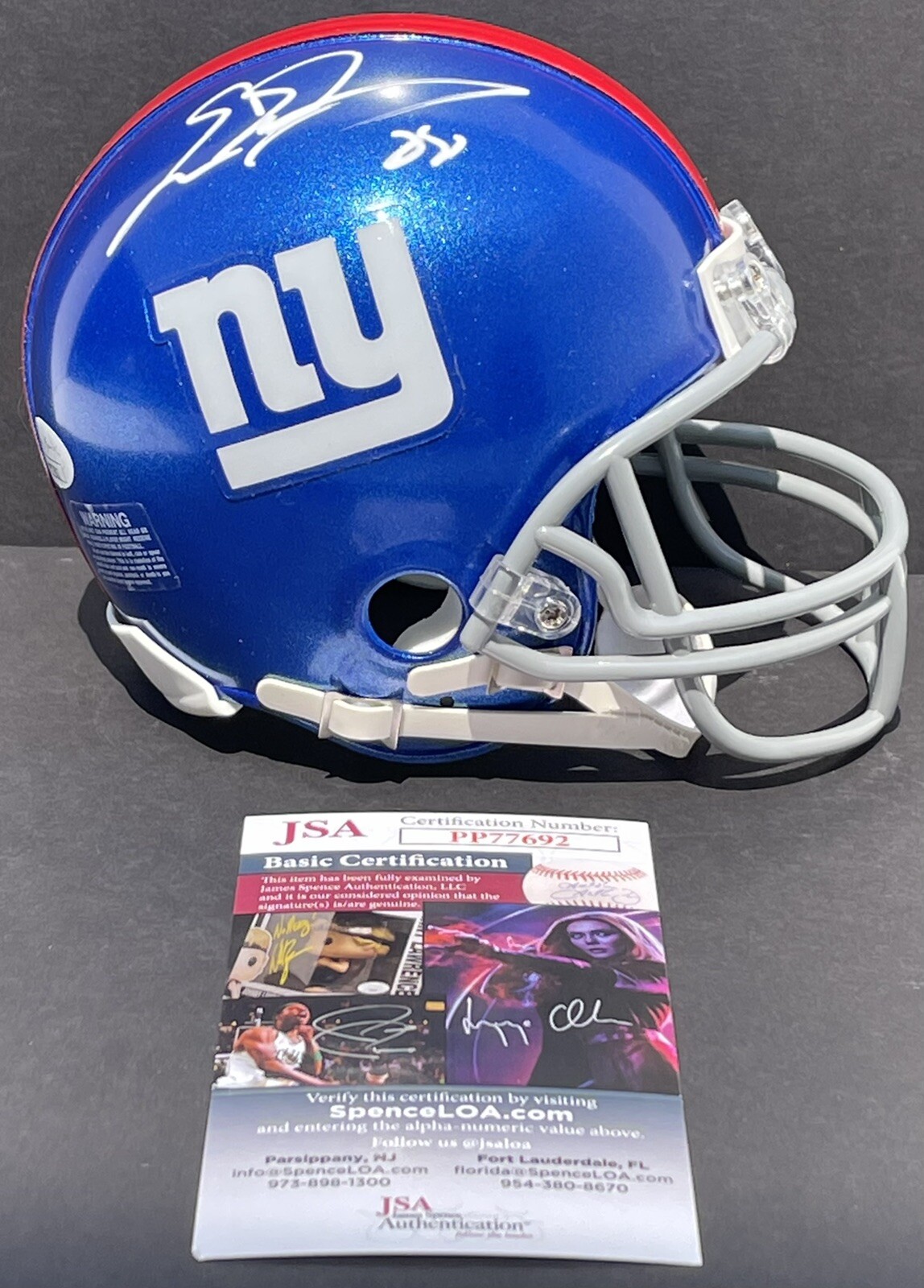 Evan Engram Signed Autographed New York Giants Mini Helmet JSA