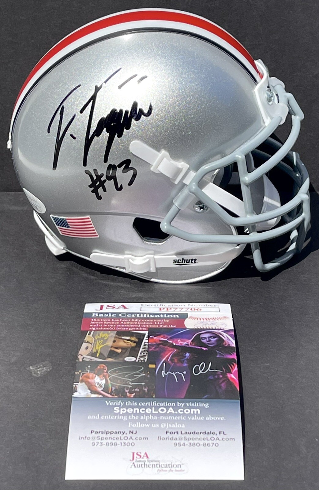 Tommy Togiai Signed Autographed Ohio State Buckeyes Browns Mini Helmet JSA