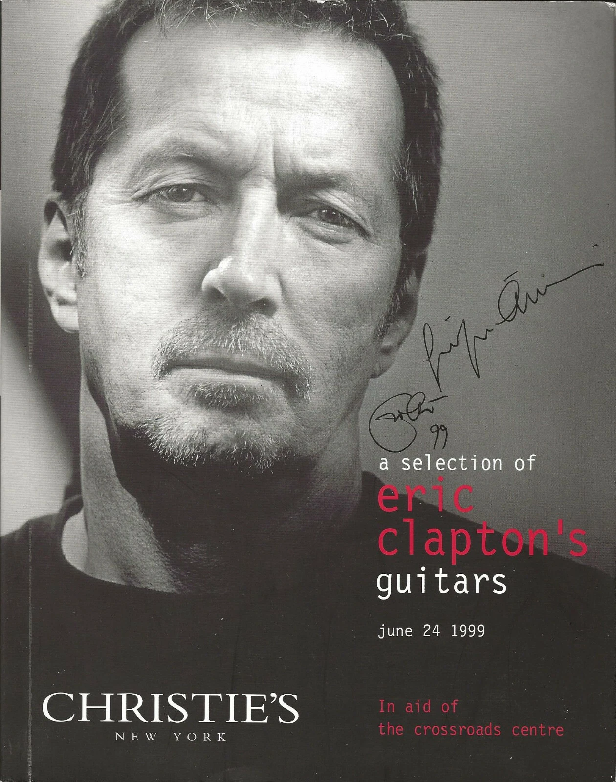 Eric Clapton REAL hand SIGNED A Selection Of Guitars Auction Book JSA LOA Cream
