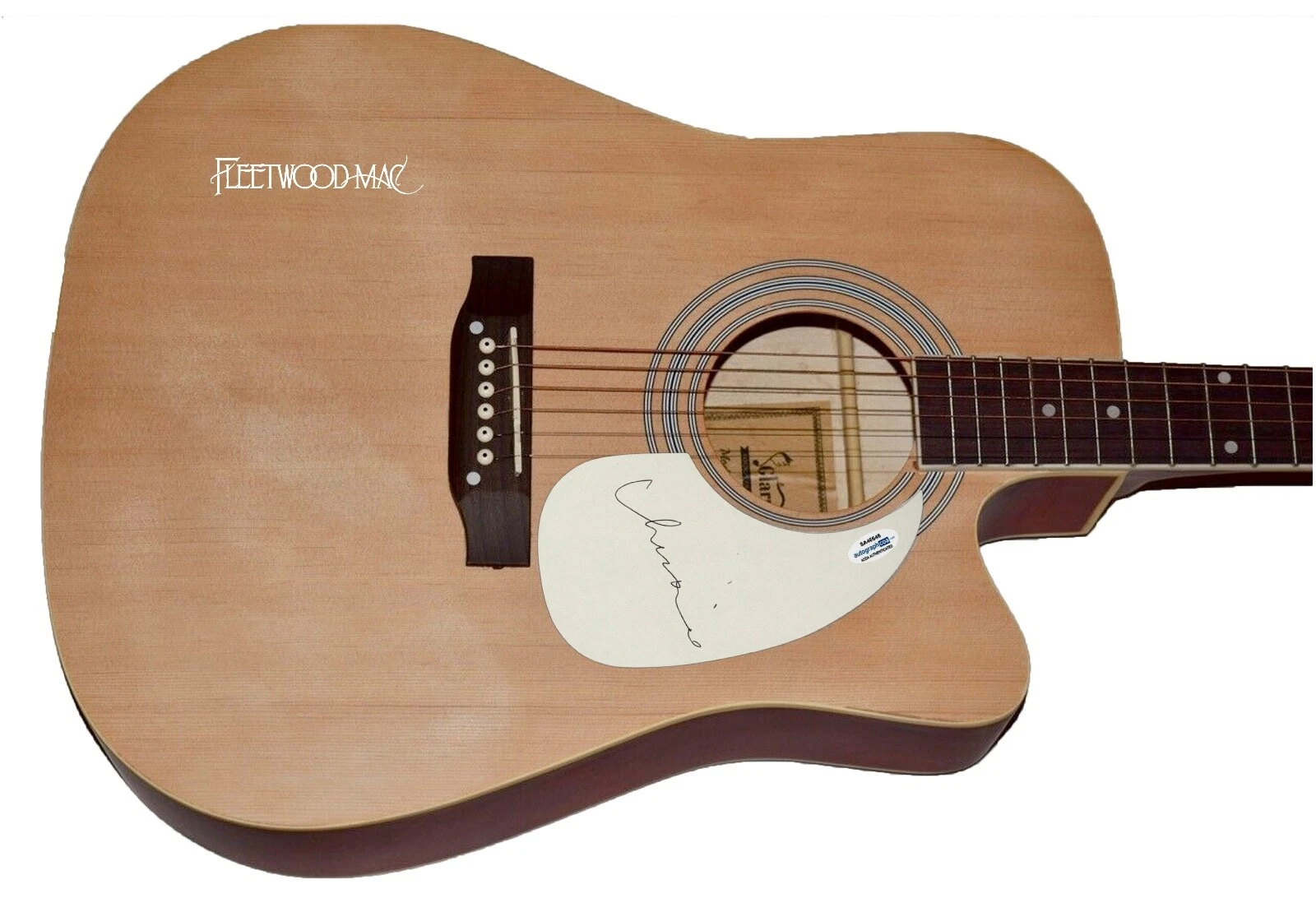 Christine McVie Signed Full Size Acoustic Guitar Fleetwood Mac ACOA COA
