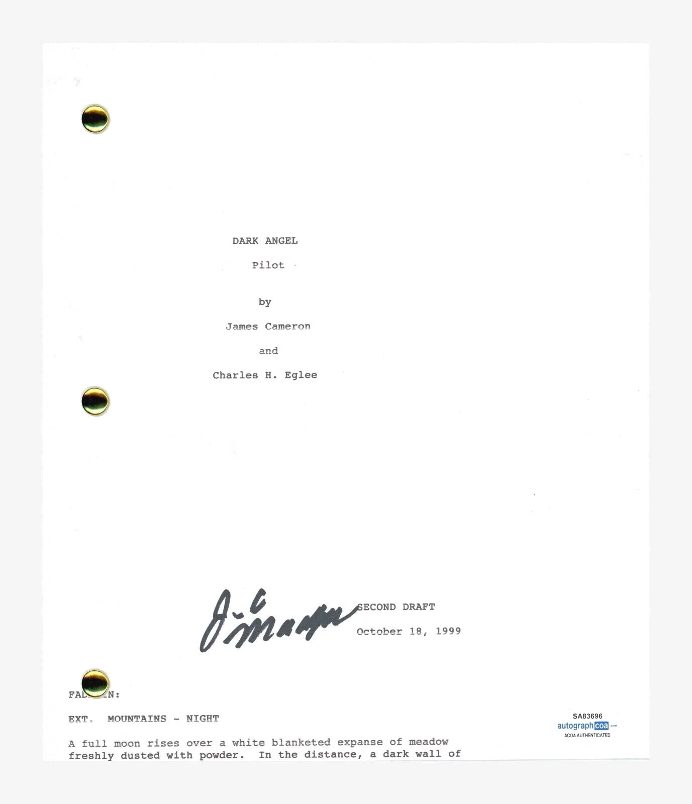 J.C. MacKenzie JC Signed Autographed Dark Angel Pilot Episode Script ACOA COA