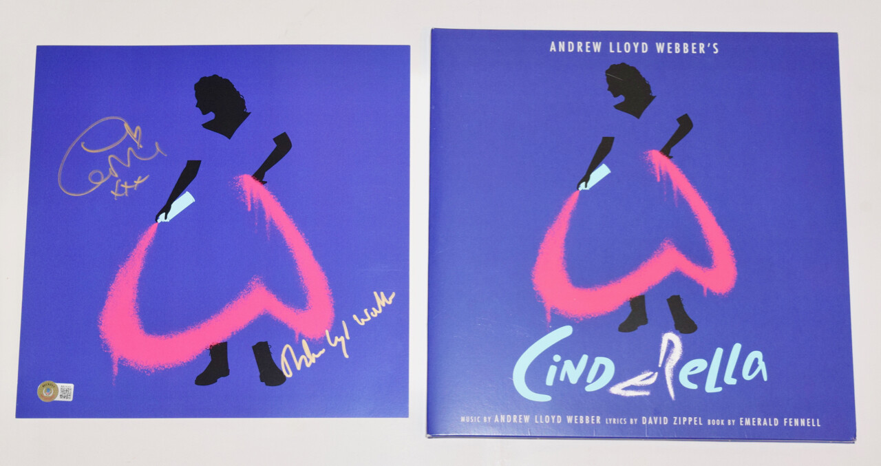 Andrew Lloyd Webber & Fletcher Signed Cinderella Album Flat + Vinyl  Beckett COA
