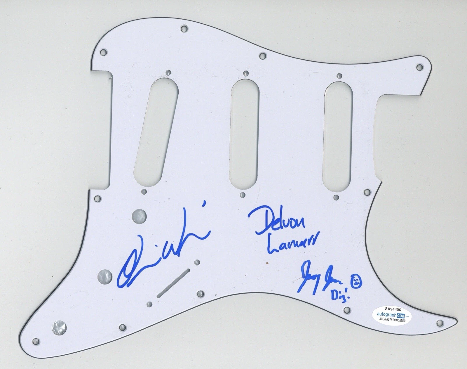 DELVON LAMARR ORGAN TRIO SIGNED AUTOGRAPH STRAT GUITAR PICKGUARD ACOA COA
