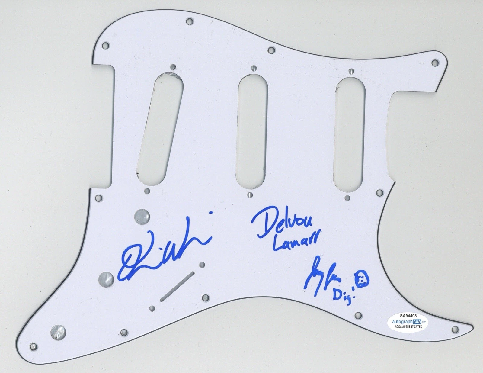 DELVON LAMARR ORGAN TRIO SIGNED AUTOGRAPH STRAT GUITAR PICKGUARD ACOA COA