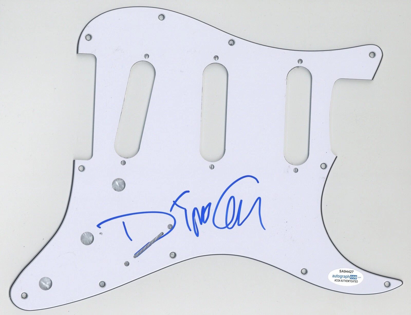 DINO CAZARES FEAR FACTORY SIGNED AUTOGRAPH STRAT PICKGUARD GUITAR ACOA COA METAL