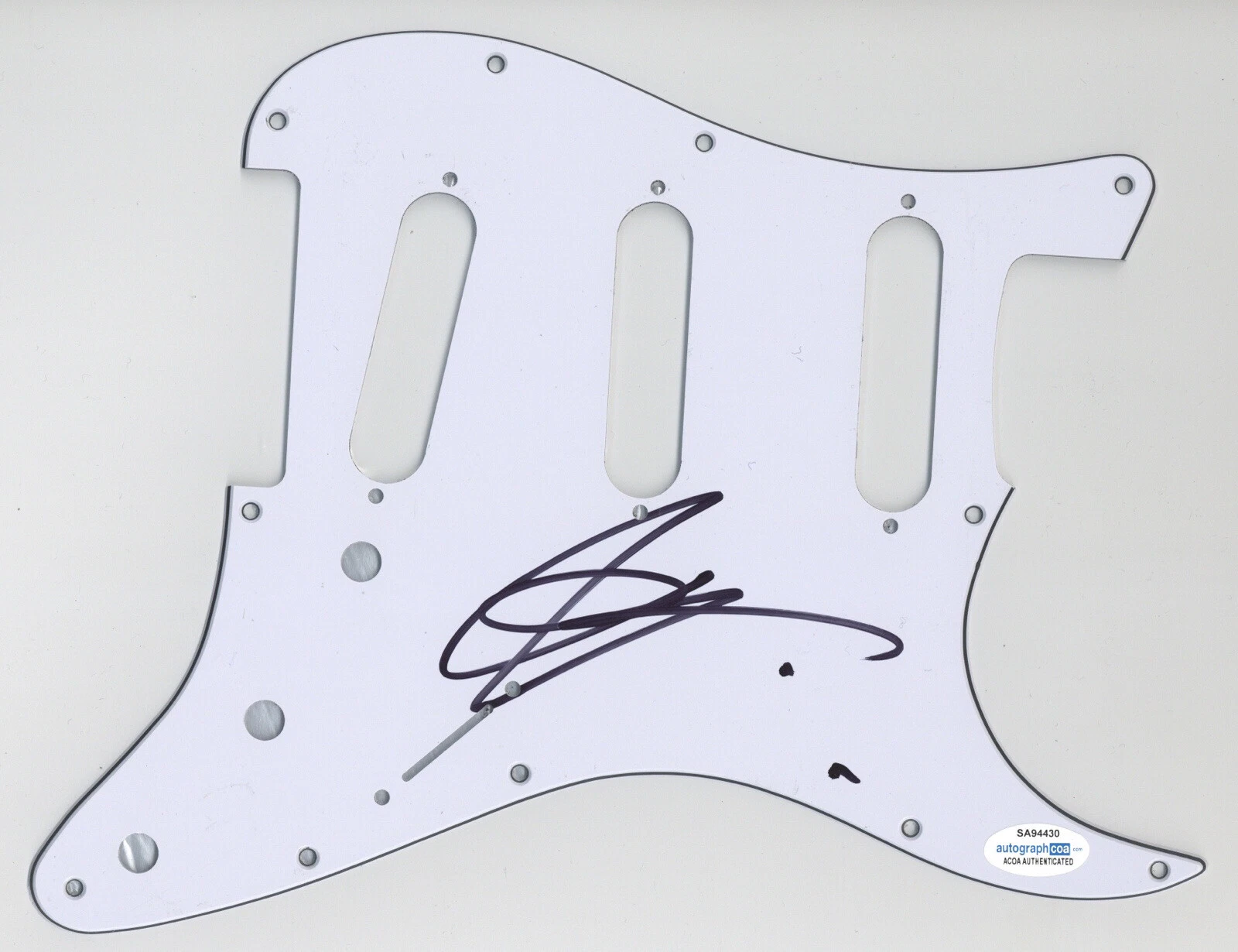 JOHN POPPER BLUES TRAVELER SIGNED AUTOGRAPH STRAT PICKGUARD GUITAR ACOA COA