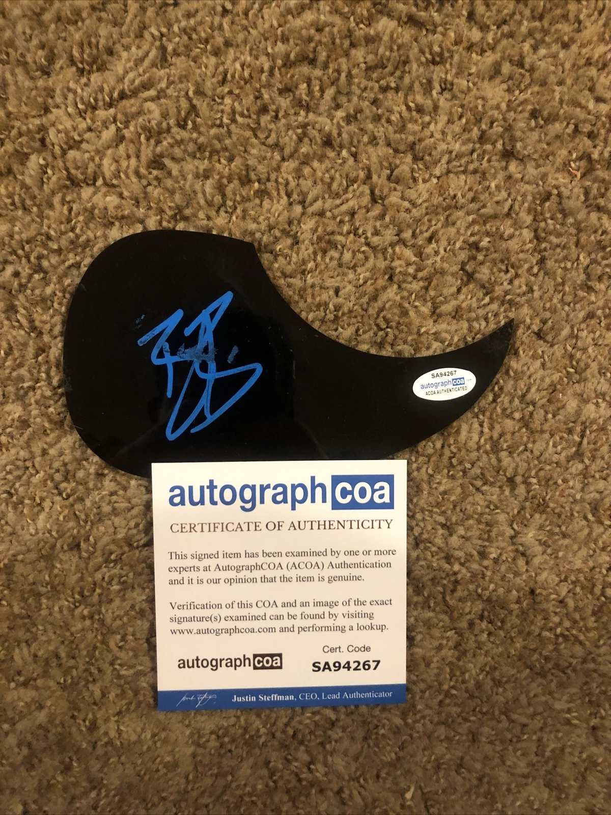 BOBBY BONES SIGNED AUTOGRAPH ACOUSTIC PICKGUARD ACOA RAGING IDIOTS GUITAR